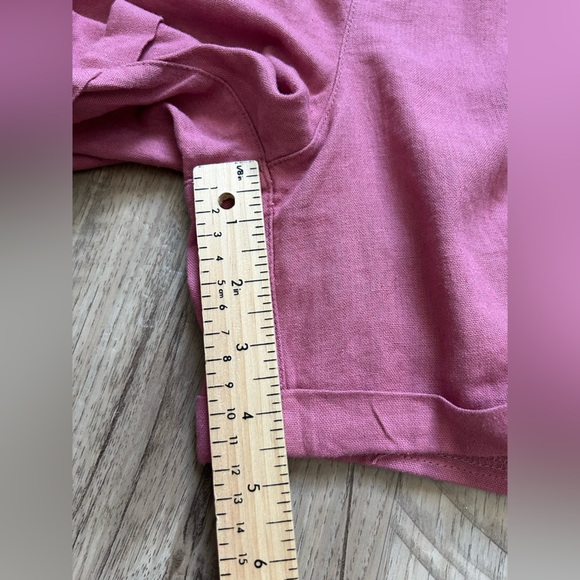 Linen blend Women's Pink Shorts natural fibre summer beach comfort pockets - Picture 6 of 6